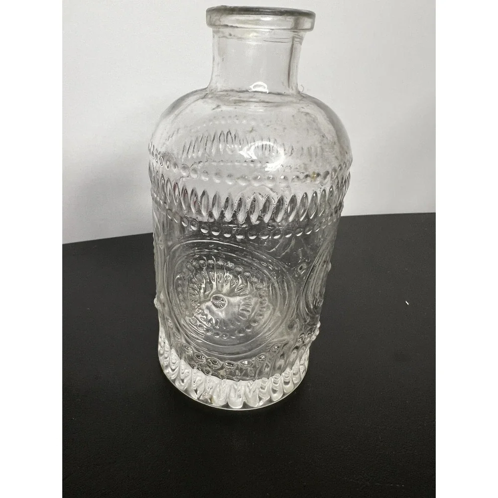 2 Wedding Party Supplies Hydroponic Glass Flower Vase  Embossed Decorative Plant